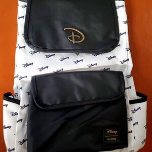 Disney Men’s Black and White Backpack by Loungefly